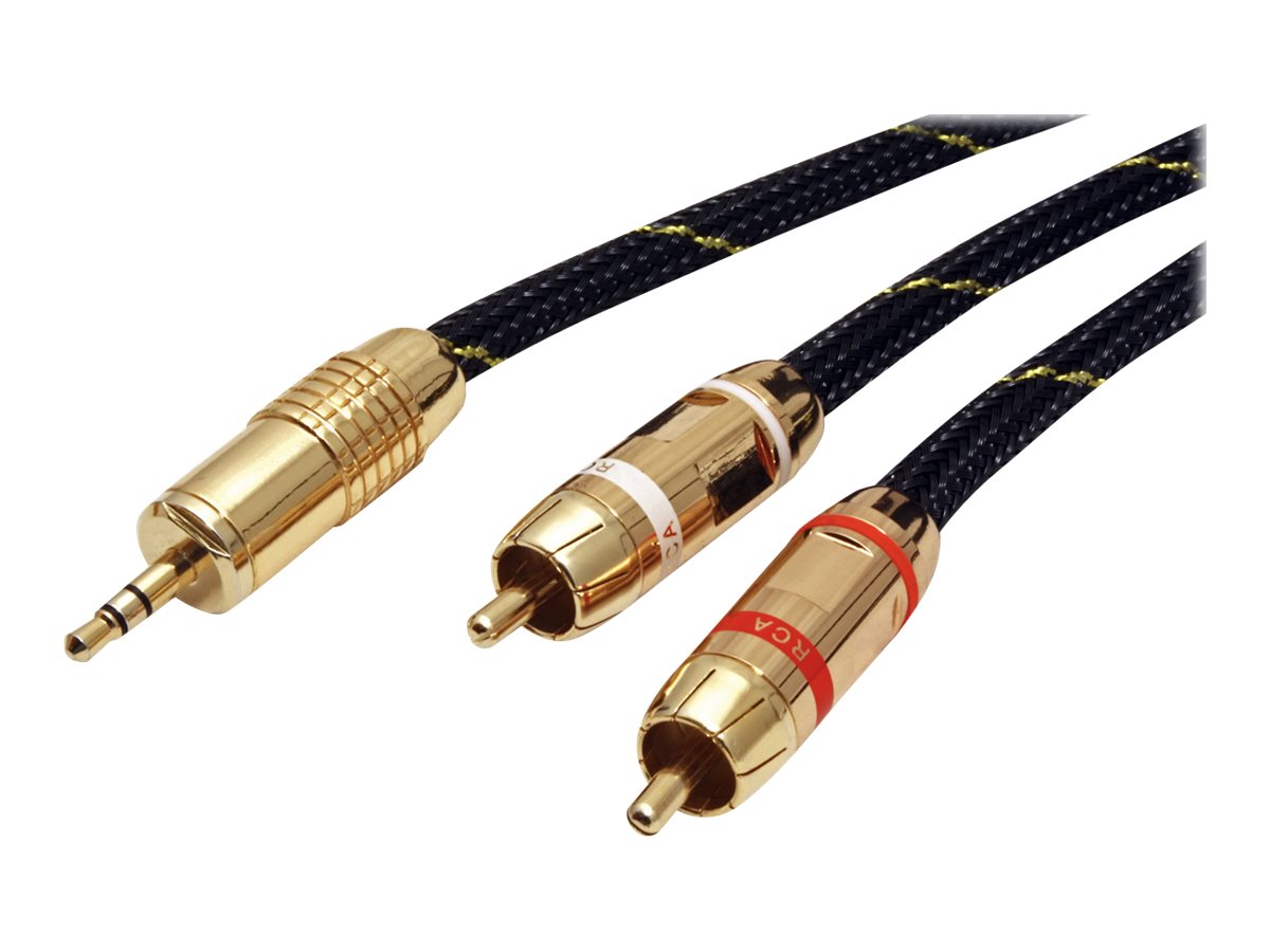 ROLINE GOLD Audio-Verbindungskabel 3,5mm Stereo - 2x Cinch Stecker Verpackung