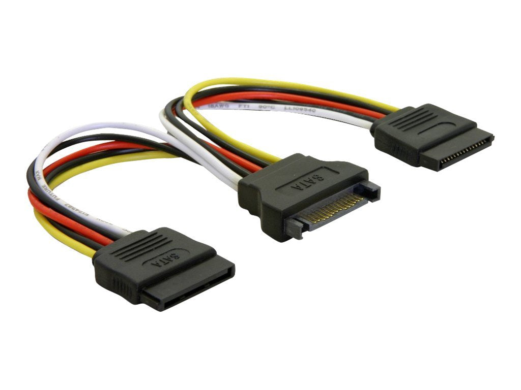 DELOCK Adapter Power SATA HDD2x zu 15Pin-St 15cm Vorderansicht