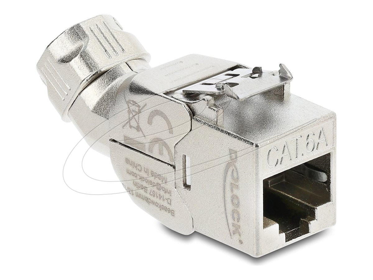 DELOCK Keystone Modul RJ45 Buchse zu LSA Cat.6A mit Metall Latch - Vorderansicht