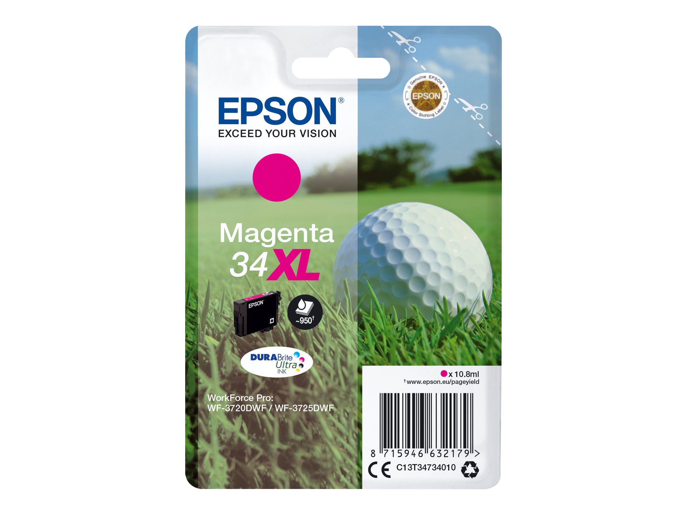 EPSON 2LB Singlepack 34XL Magenta DURABrite Ink Ultra XL Vorderansicht