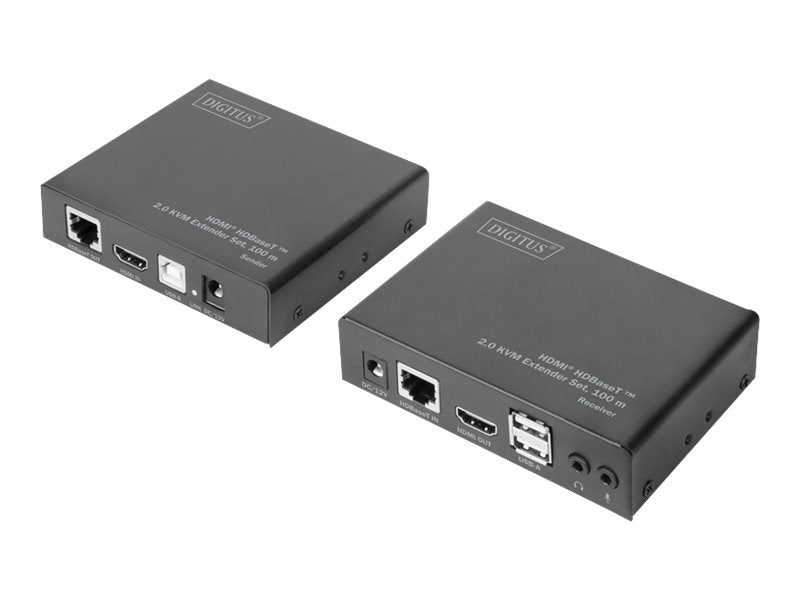 DIGITUS HDBaseT 2.0 HDMI KVM Extender Set Vorderansicht