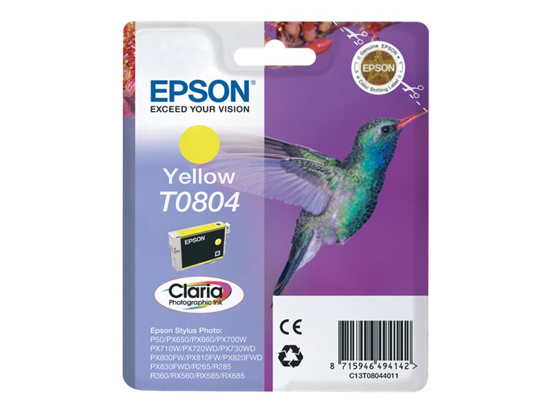 EPSON T0804 Tintenpatrone Gelb im Einsatz