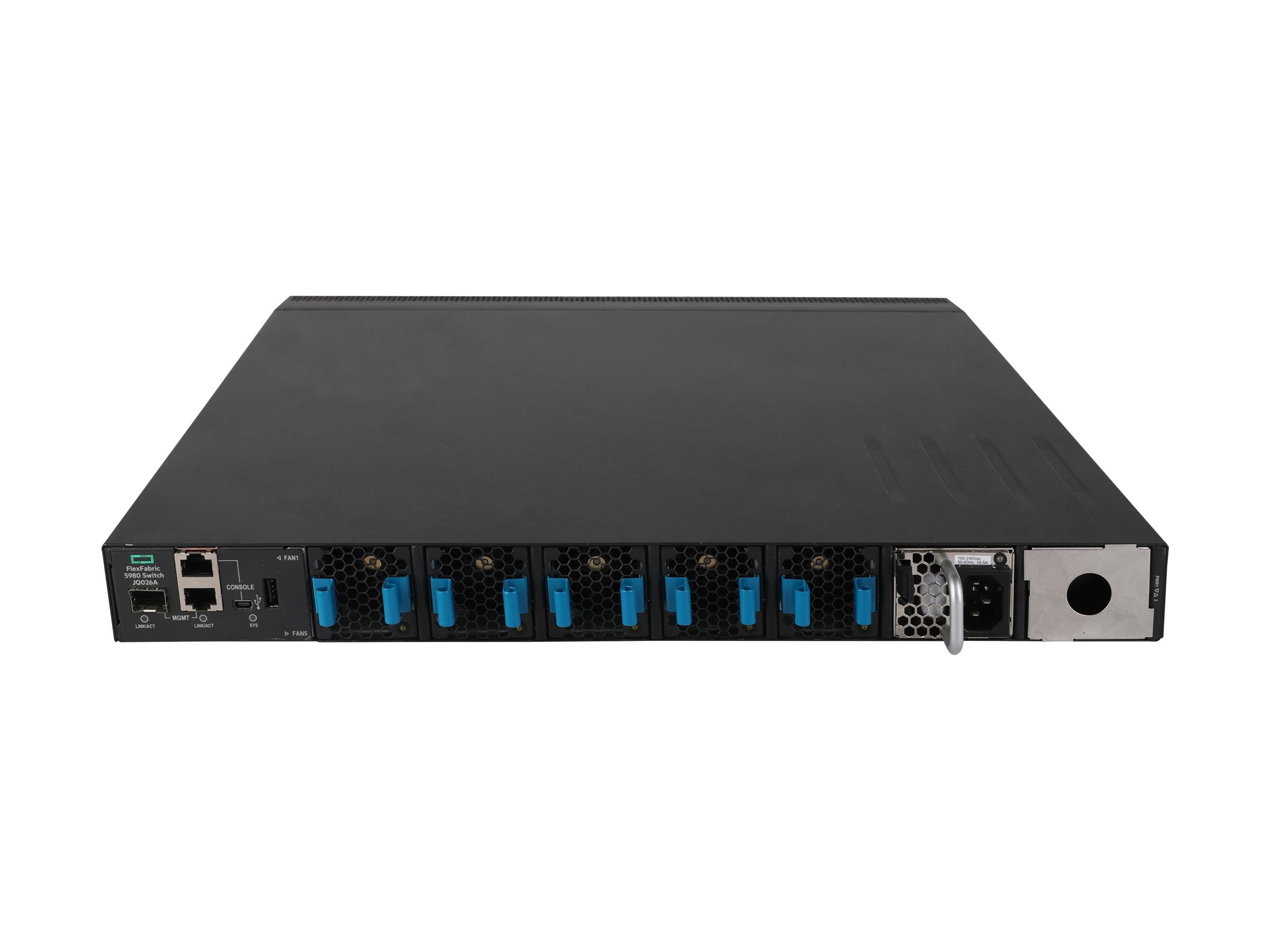 HPE 5980 48SFP+ 6QSFP28 Switch Rückansicht