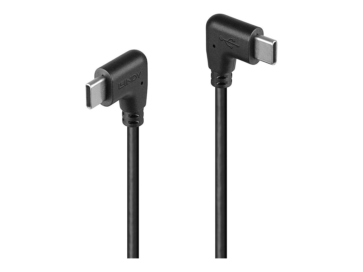 LINDY 0,5m USB 2.0 Typ C Kabel 2 x 90 gewinkelt - Detailansicht der Stecker