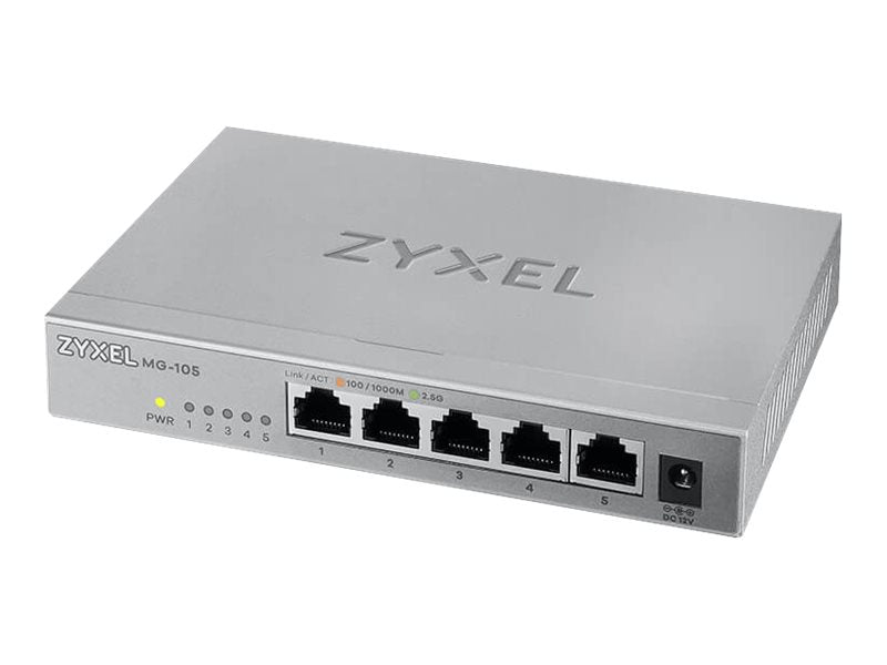 ZYXEL MG-105 5 Port 2,5G MultiGig Switch nicht verwaltet - Vorderansicht