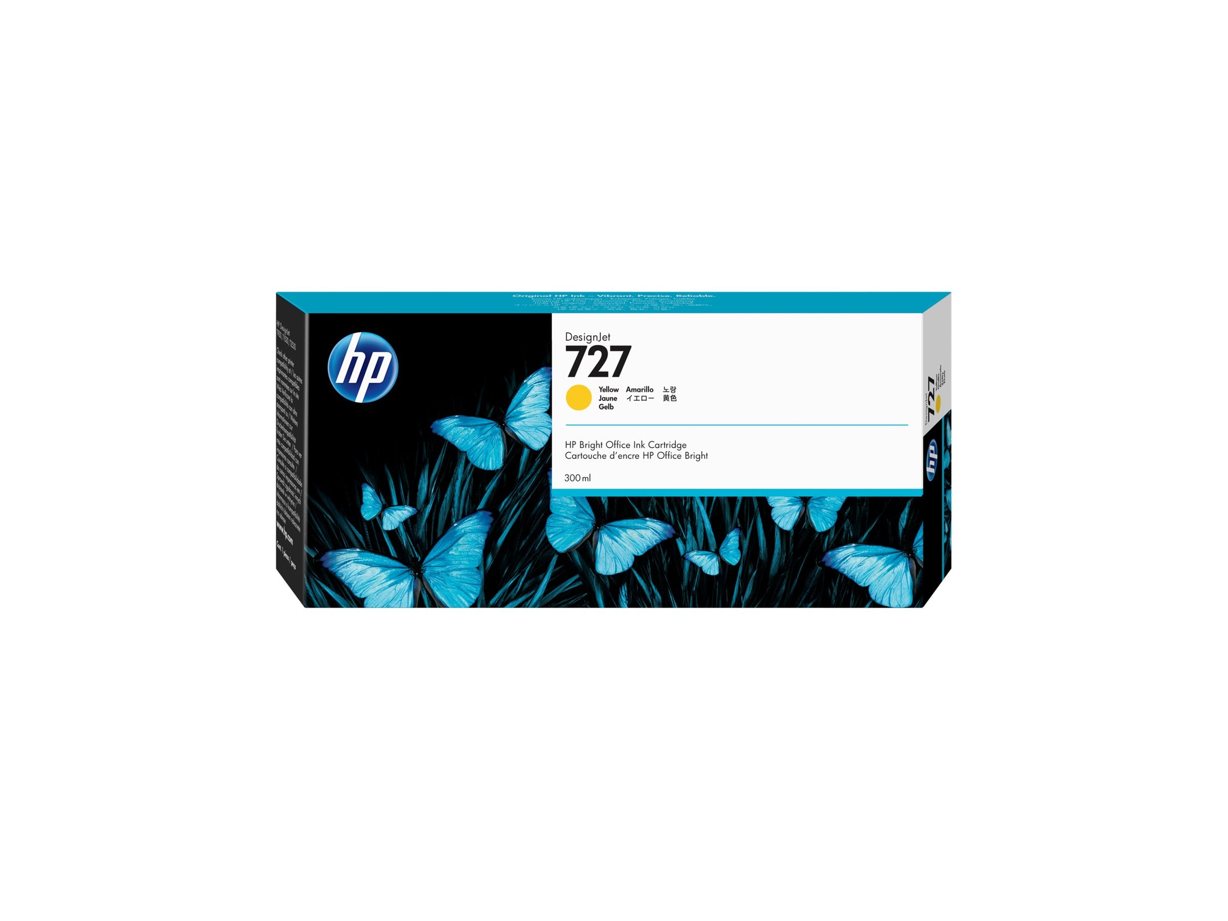 HP 727 300-ml Tintenpatrone Gelb Vorderansicht