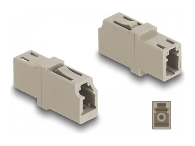 DELOCK LWL Kupplung LC Simplex Buchse zu LC Simplex Buchse OM1/OM2 beige - Vorderansicht
