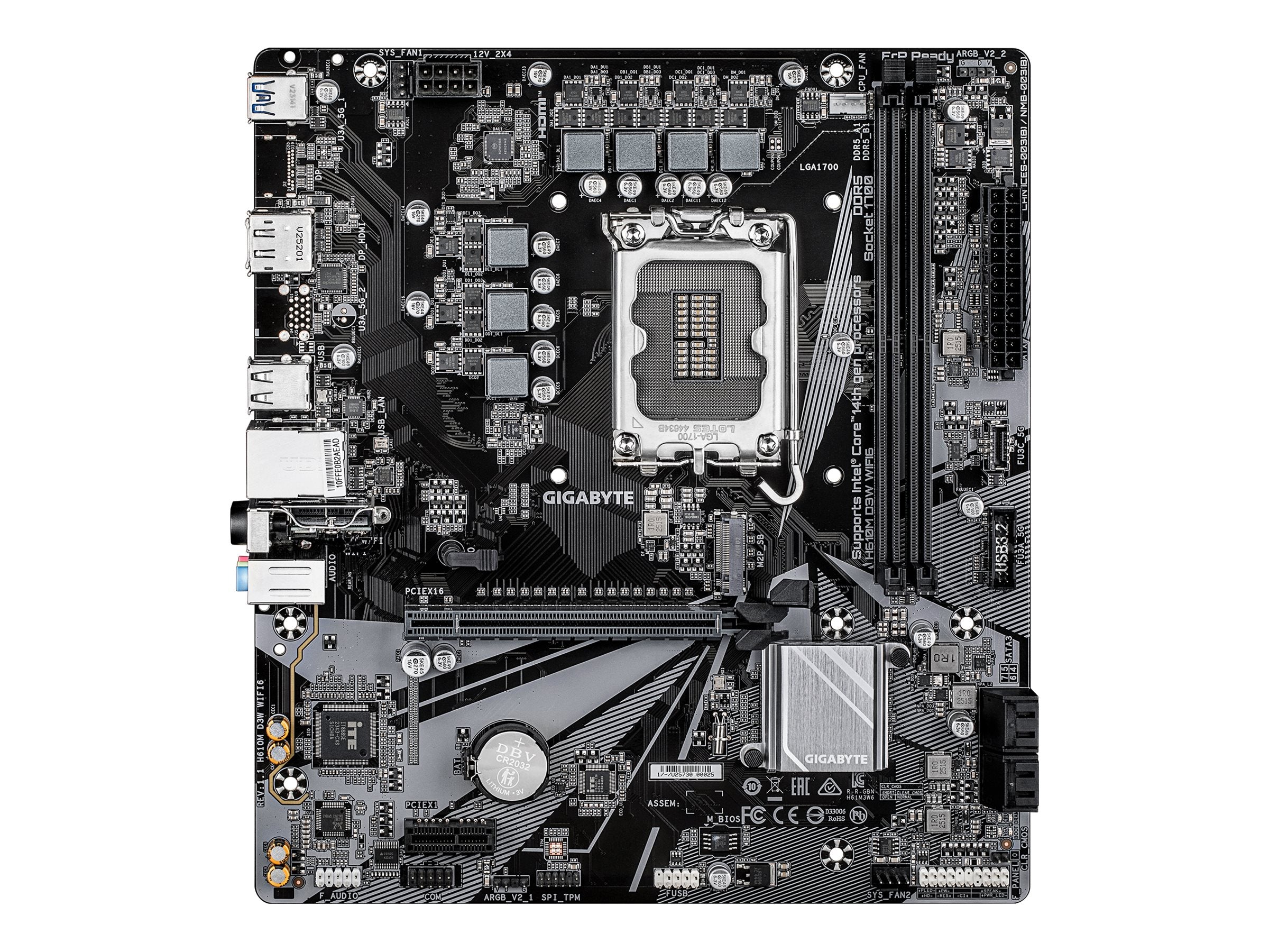 GIGABYTE H610M D3W WIFI6 Motherboard Vorderansicht