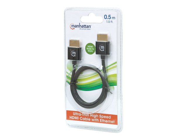 MANHATTAN High Speed HDMI Kabel 0,5m Vorderansicht