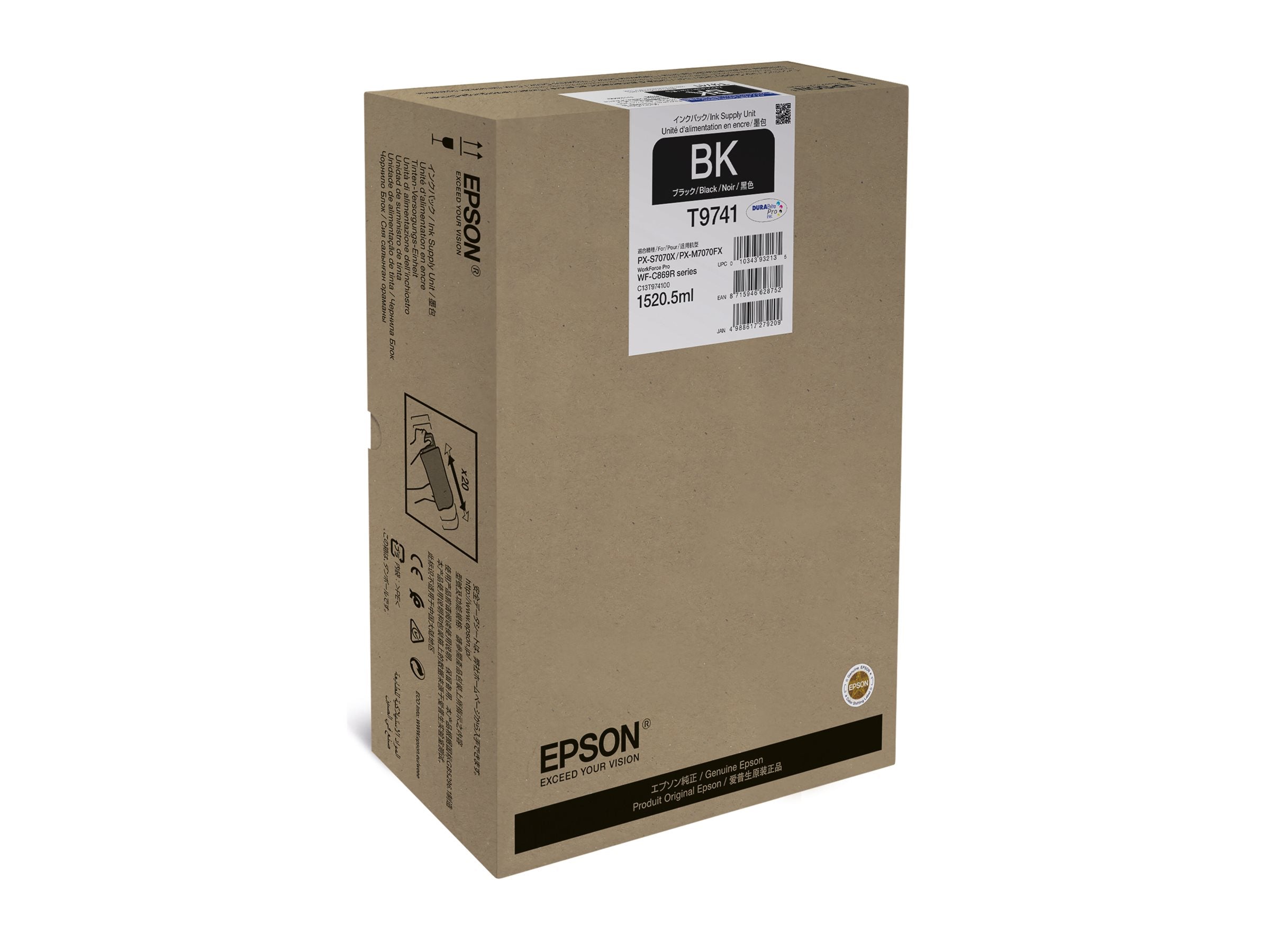 EPSON WorkForce Pro WF-C869R Black XXL Ink Supply Unit Vorderansicht