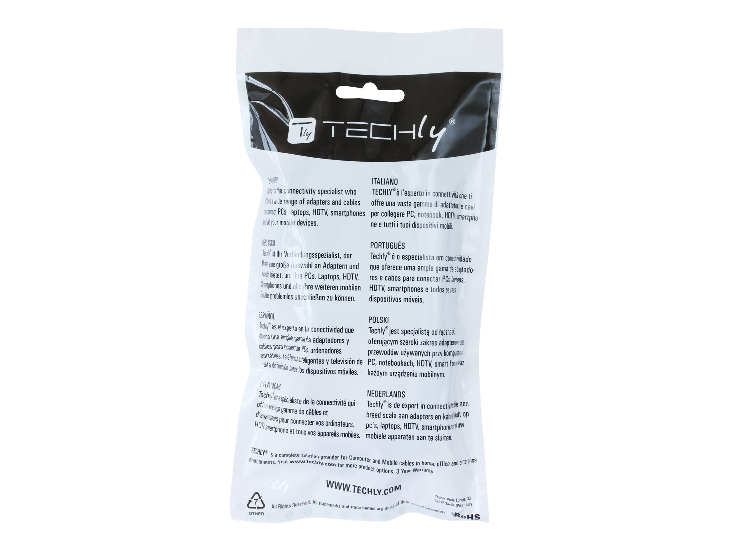 TECHLY HDMI High Speed mit Ethernet Anschlusskabel 0,5m - Vorderansicht