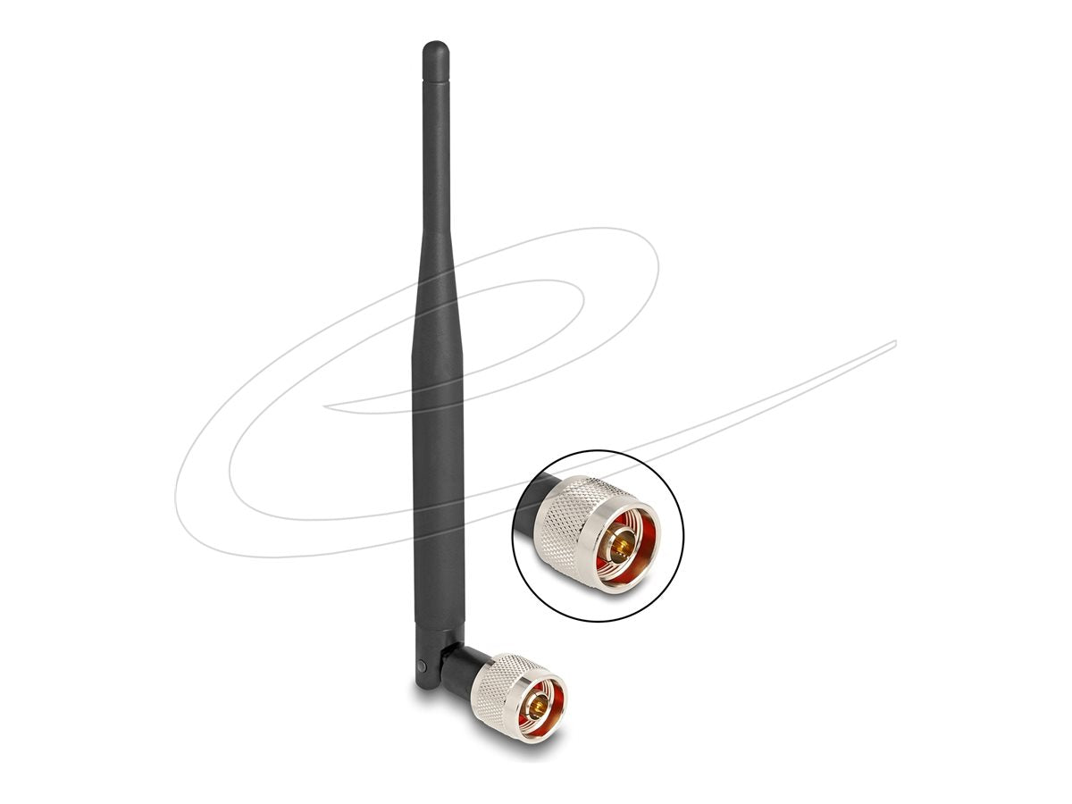 DELOCK WiFi 7 Antenne N Stecker 2 - 3 dBi 20,6cm omnidirektional Vorderansicht