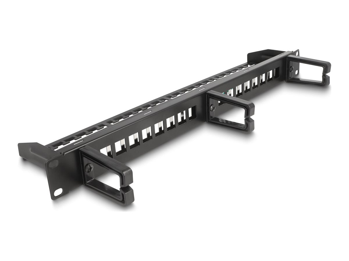 DELOCK 48,26cm 19Zoll Keystone Patchpanel 16 Port Vorderansicht