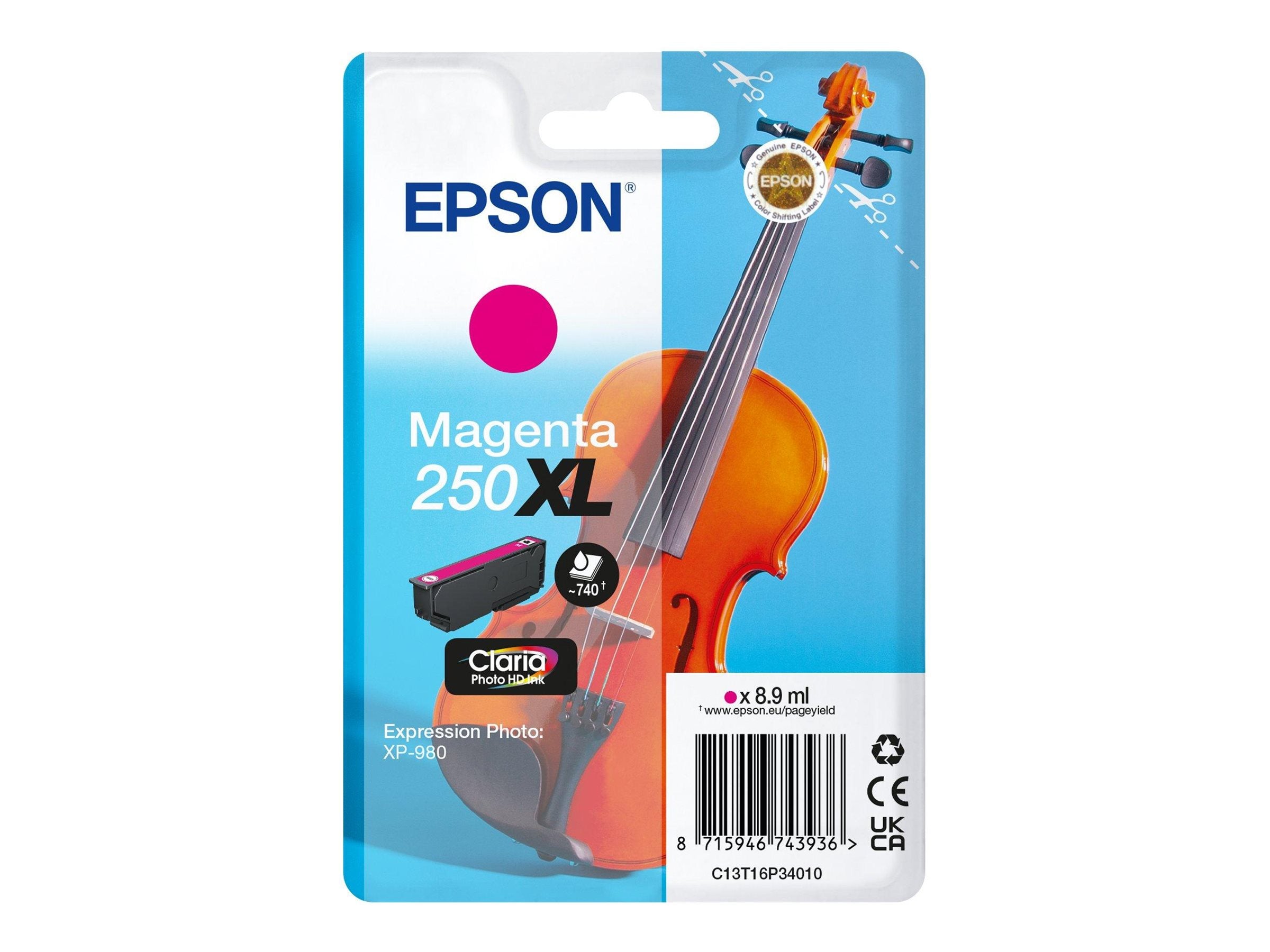 EPSON Singlepack Magenta 250XL Tintenpatrone Vorderansicht