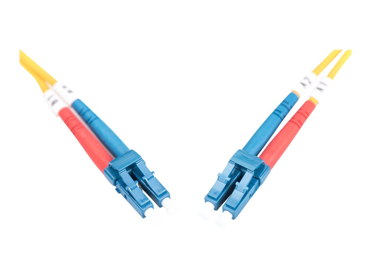 DIGITUS LWL Patchkabel LC/LC 09/125um Singelmode Duplex Halogenfrei gelb 2m - Detailansicht der Stecker