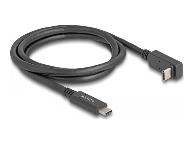 DELOCK USB 10 Gbps Kabel USB Type-C Stecker zu USB Type-C Stecker gewinkelt oben / unten 1m - Vorderansicht