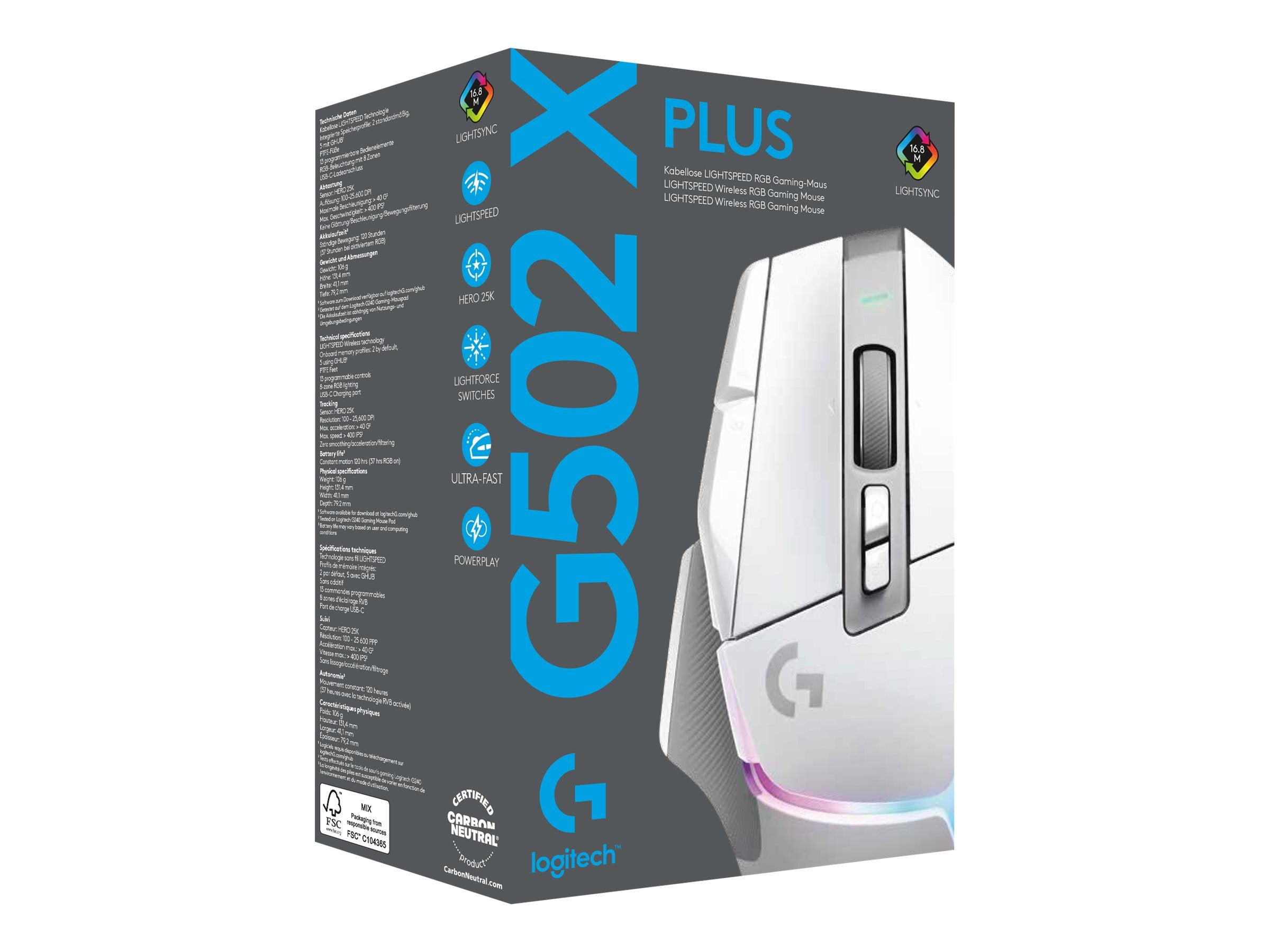 LOGITECH G502 X PLUS - WHITE/PREMIUM - EER2 in Aktion