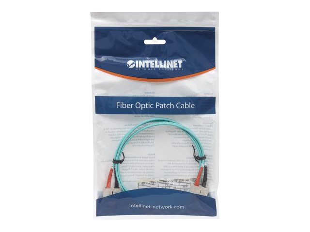 INTELLINET LWL Kabel SC/SC OM3 2m aqua Vorderansicht