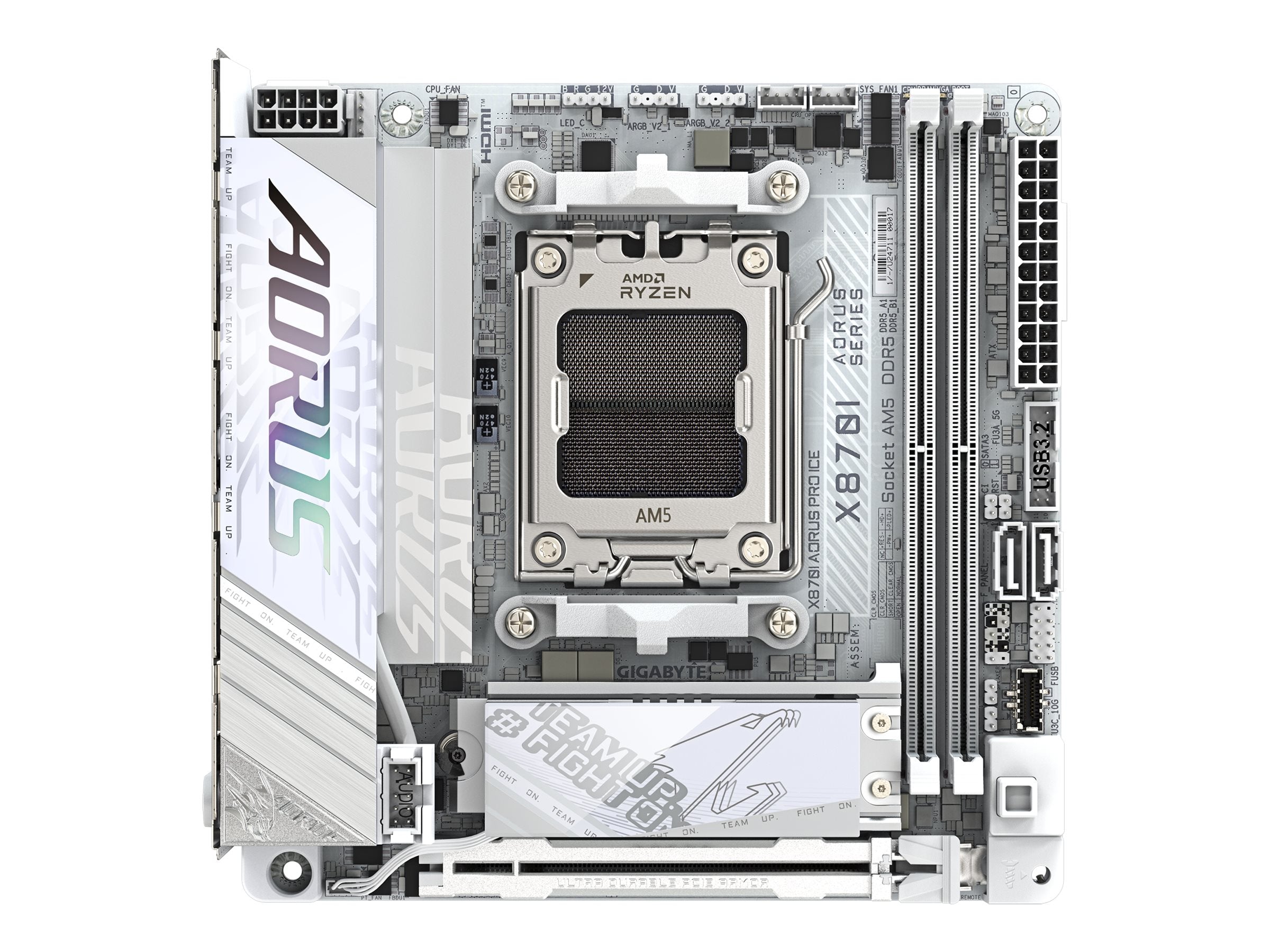 GIGABYTE X870I AORUS PRO ICE AM5 ITX MB Vorderansicht