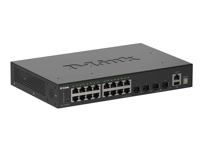 D-LINK DGS-1530-20/E 20-Port Smart Managed Stack Switch Vorderansicht