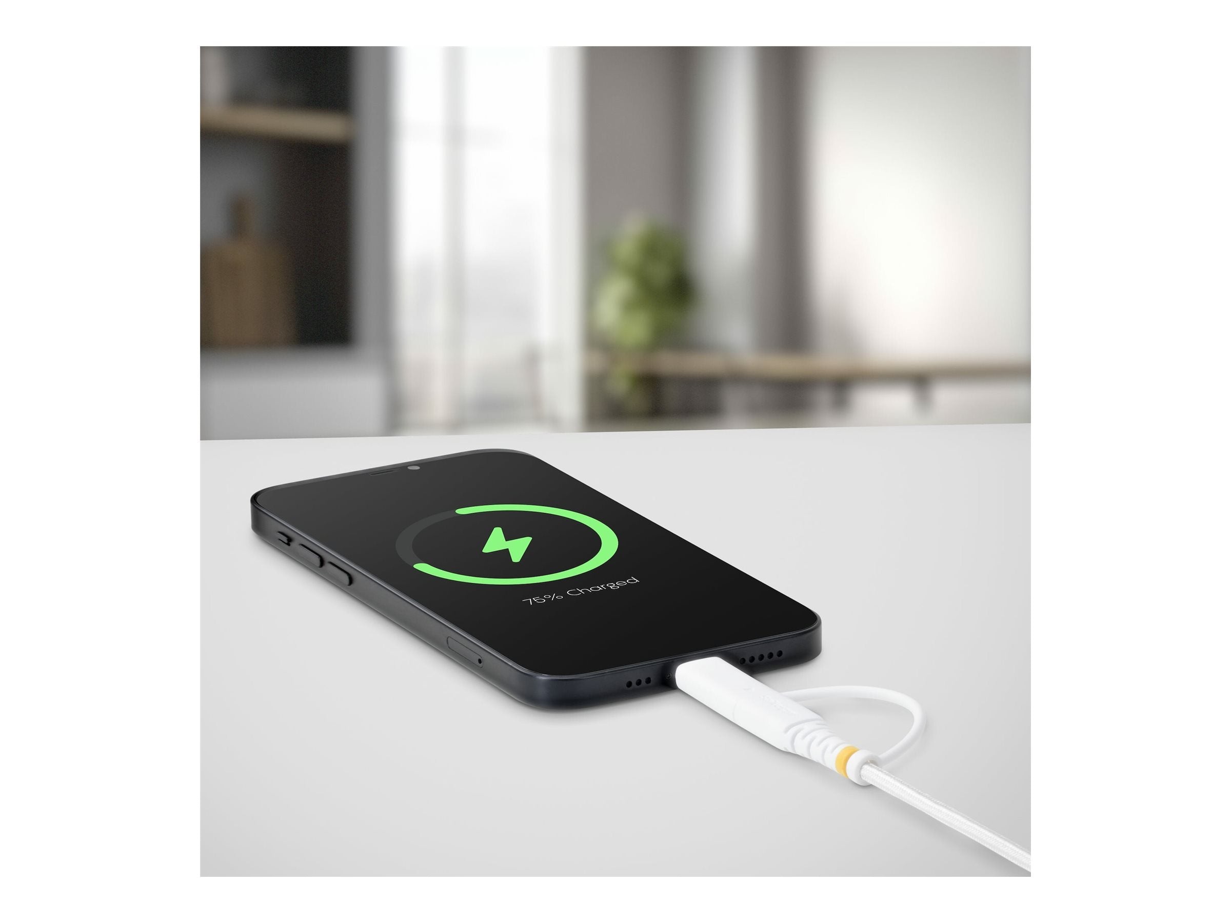 STARTECH.COM 1m 3ft 2-in-1 Rugged USB-C Charging Cable with Lightning Adapter 30W/60W 3A Apple MFi Certified Braided USB C