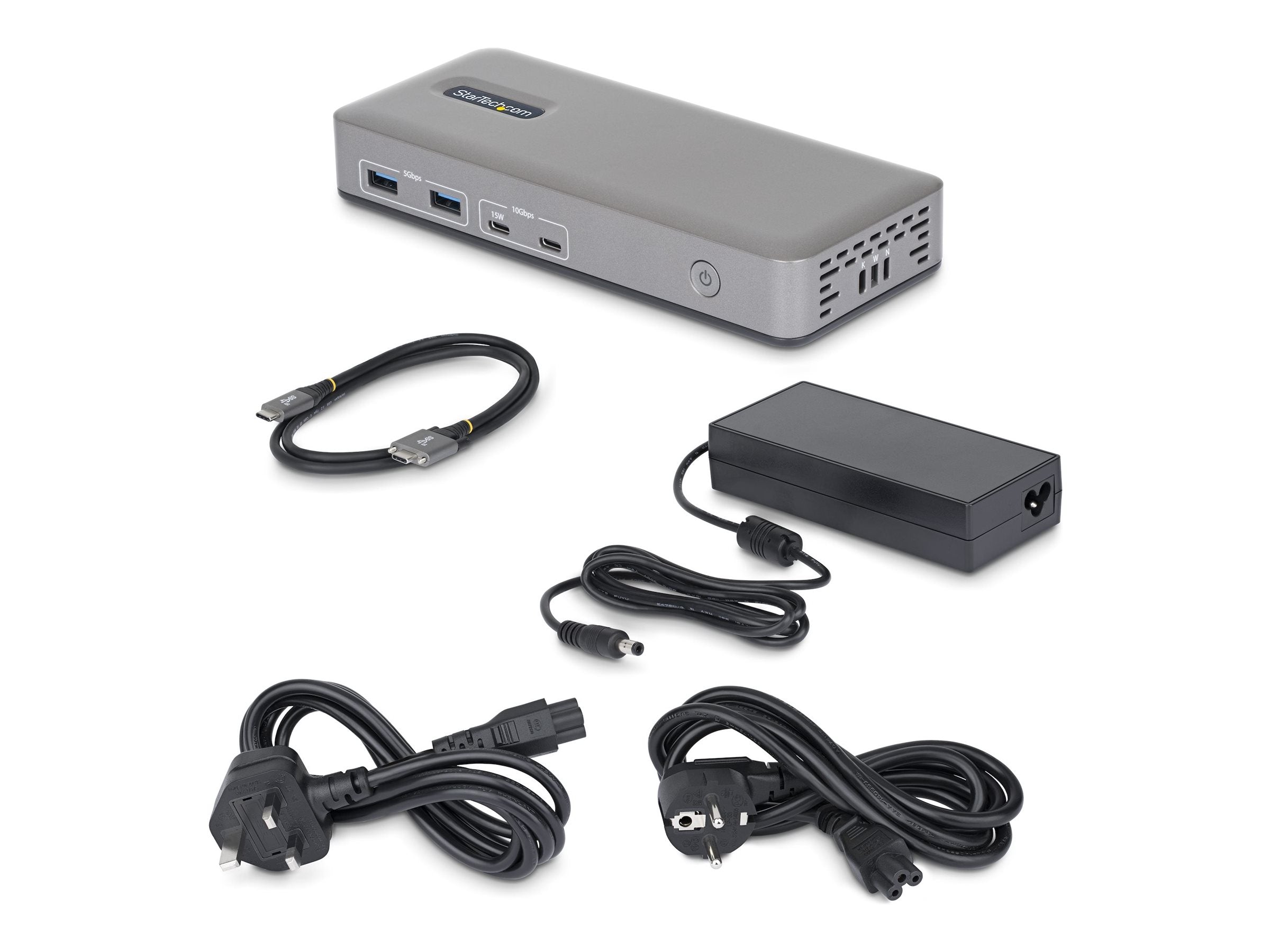 STARTECH.COM USB-C Dockingstation Dreifach 4K 60Hz MST Dock DisplayPort und HDMI 100W Power Delivery Laptop-Ladung 1GbE treiberlos W