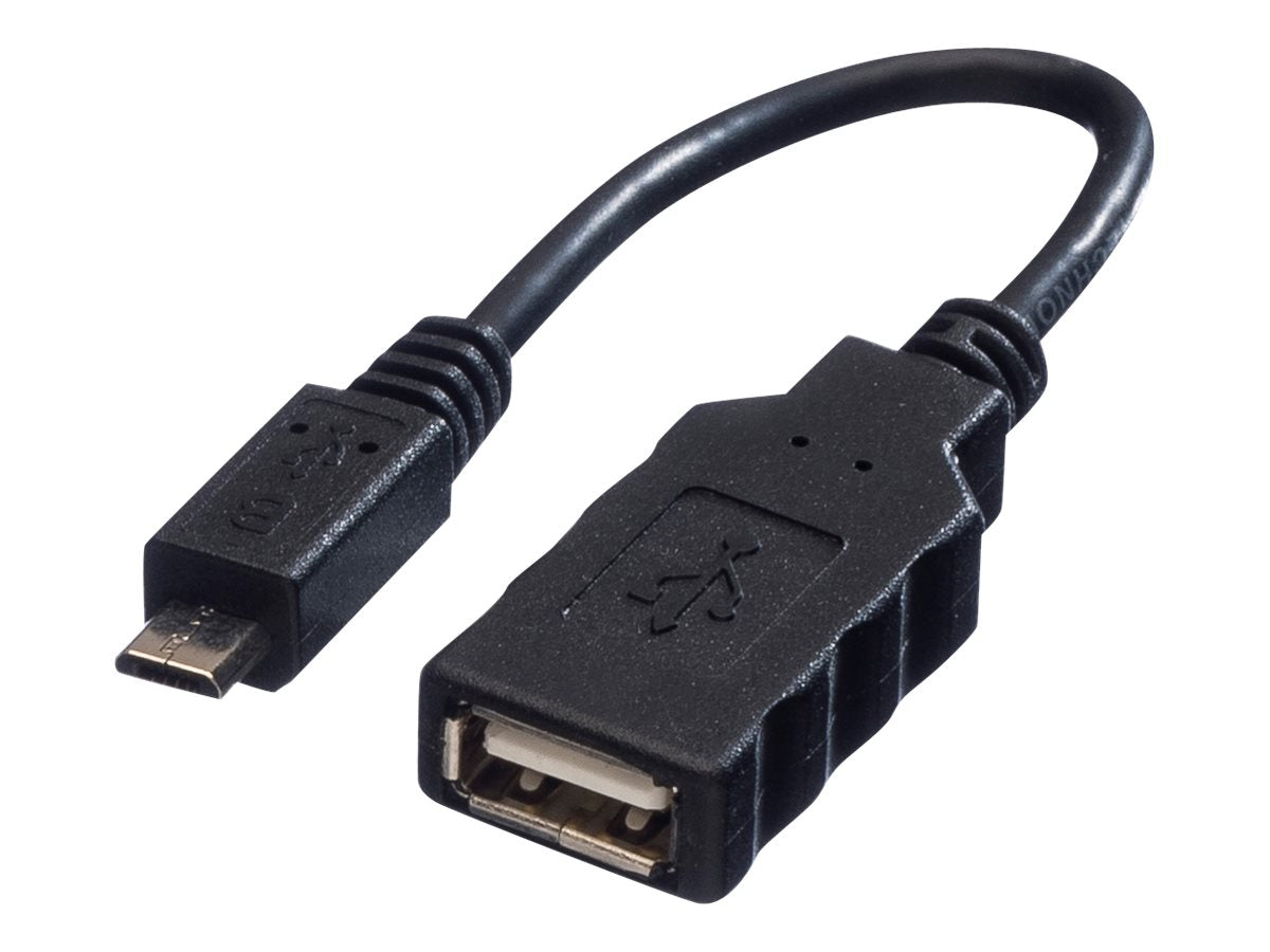 ROLINE USB 2.0 Kabel USB 2.0 Typ Micro B - Typ A BU OTG 0,15m Verpackung