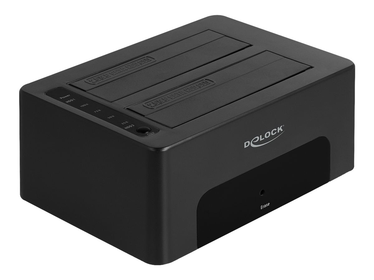 DELOCK USB Dual Dockingstation für 2 x SATA HDD / SSD - Vorderansicht