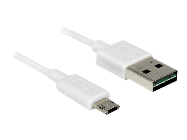 DELOCK Kabel EASY-USB 2.0 Typ-A Stecker > EASY-USB 2.0 Typ Micro-B Stecker weiss 2 m - Vorderansicht