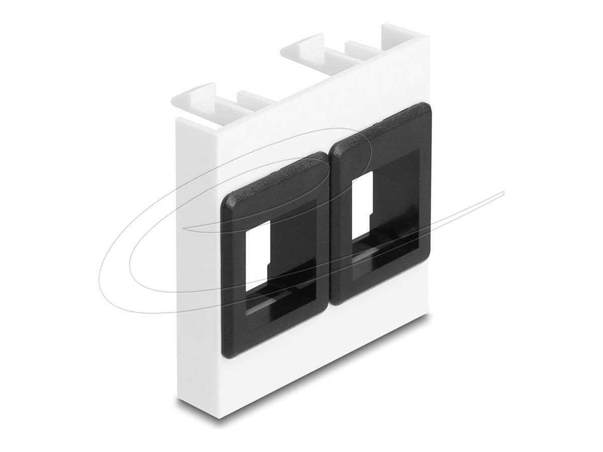 DELOCK Easy 45modul mit zwei Keystone Halterungen 45 x 45mm - Vorderansicht