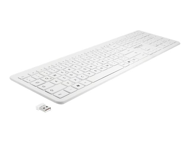 DELOCK USB Tastatur 2,4GHz kabellos weiss flach - Detailansicht der Tasten