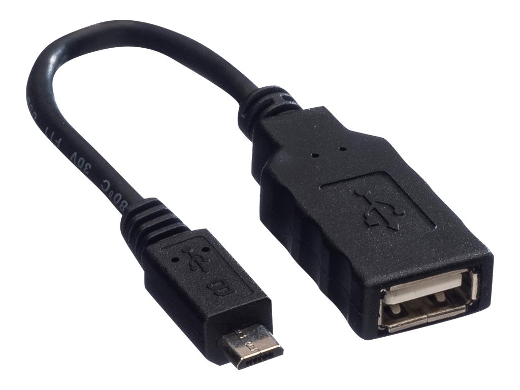 ROLINE USB 2.0 Kabel USB 2.0 Typ Micro B - Typ A BU OTG 0,15m Detailansicht