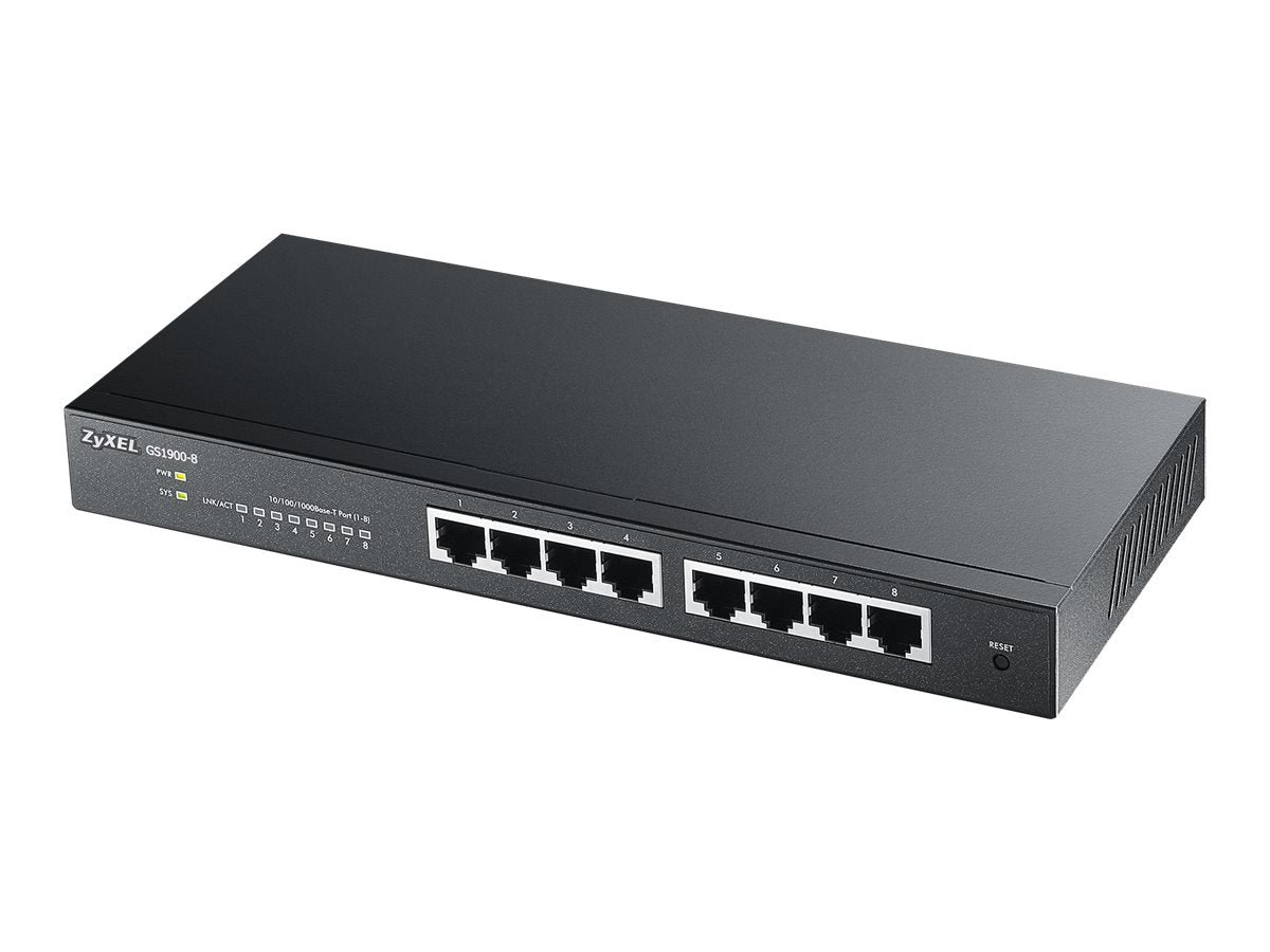 ZYXEL GS1900-8 Web-Mgmt Switch Vorderansicht