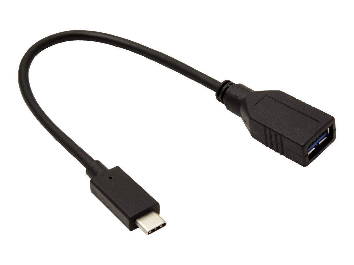 ROLINE USB 3.2 Gen 1 Kabeladapter USB Typ C - A ST/BU OTG schwarz 0,15m Vorderansicht