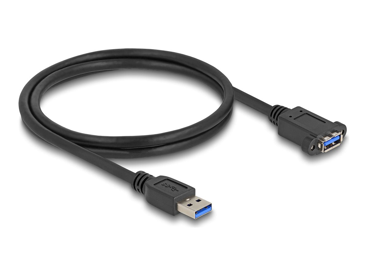 DELOCK USB 5 Gbps Kabel USB Typ-A Stecker zu USB Typ-A Buchse zum Einbau 1m schwarz - Vorderansicht