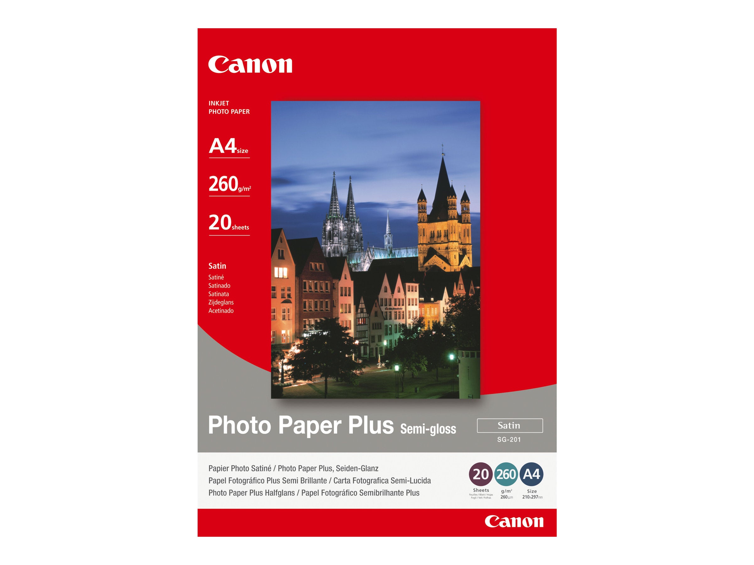 CANON SG-201 semi glänzend Foto Papier inkjet 260g/m2 A4 20 Blatt 1er-Pack