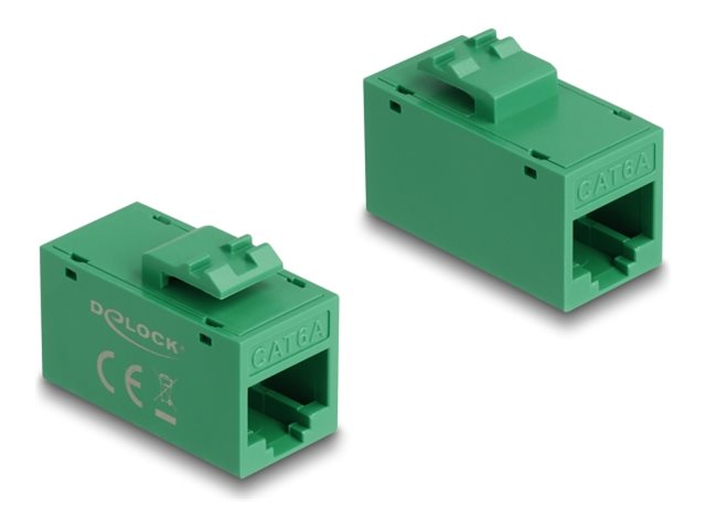 DELOCK Keystone Modul RJ45 Buchse zu RJ45 Buchse Cat.6A UTP grün - Vorderansicht