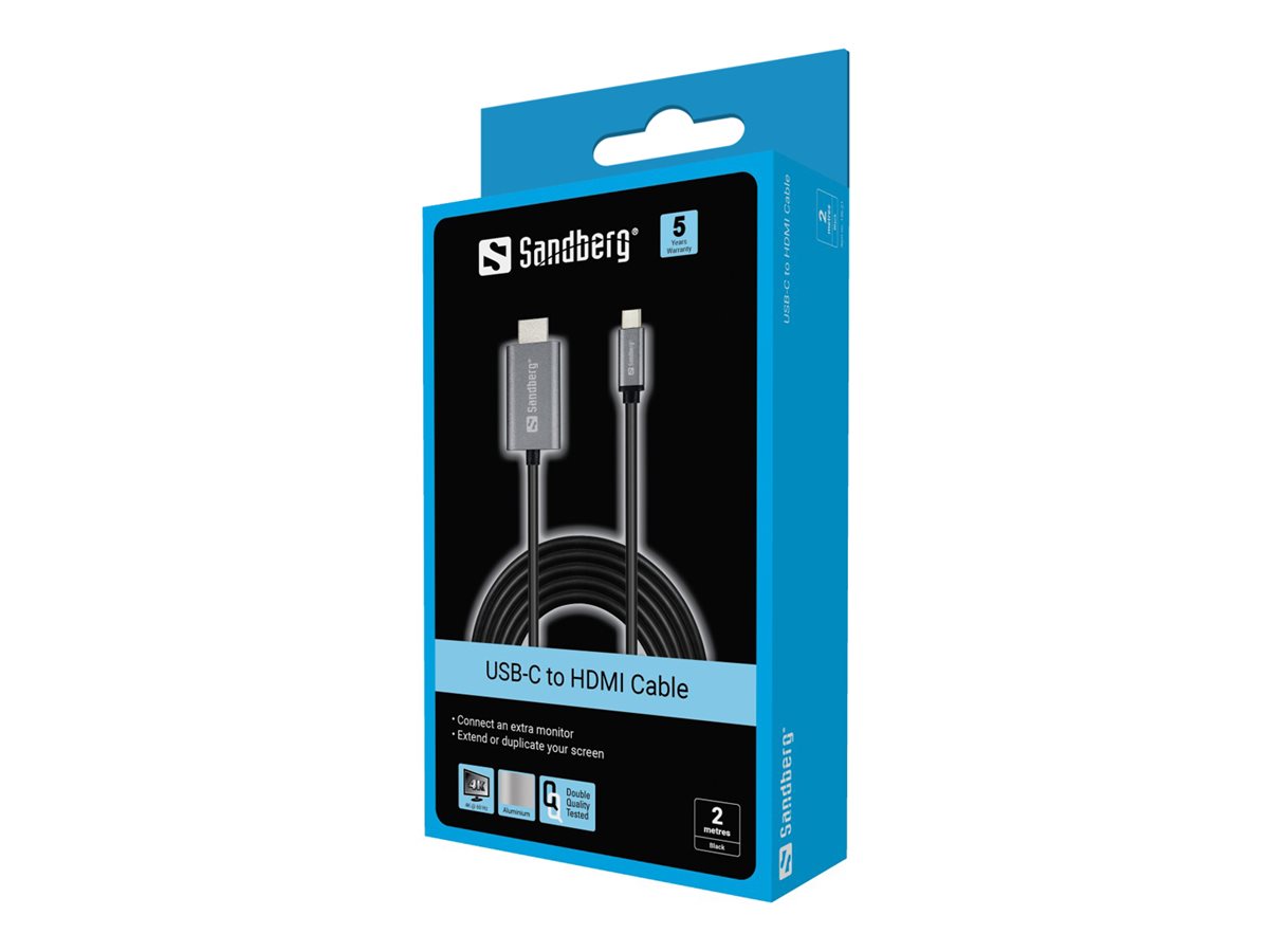 SANDBERG USB-C to HDMI Cable 2M - Verpackung