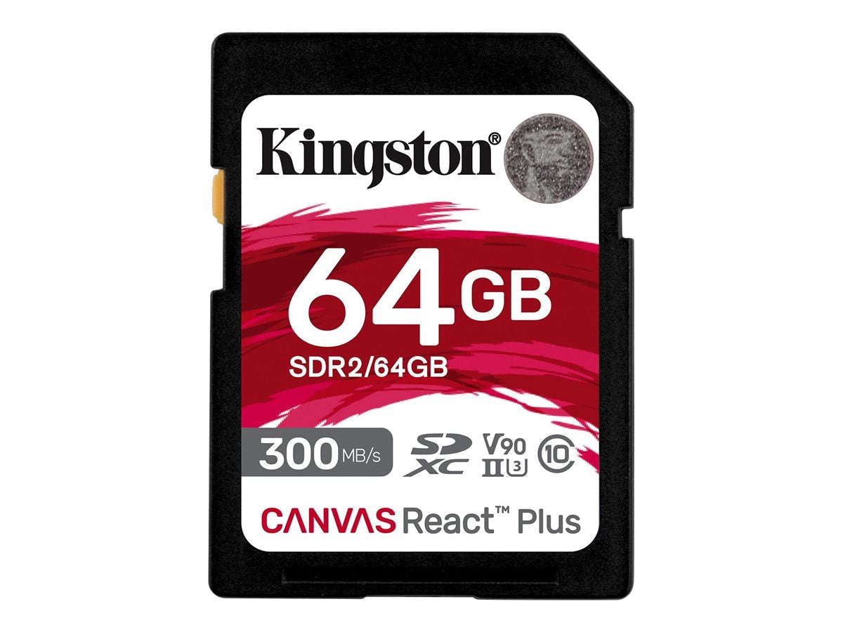 KINGSTON 64GB Canvas React Plus SDXC UHS-II Vorderansicht