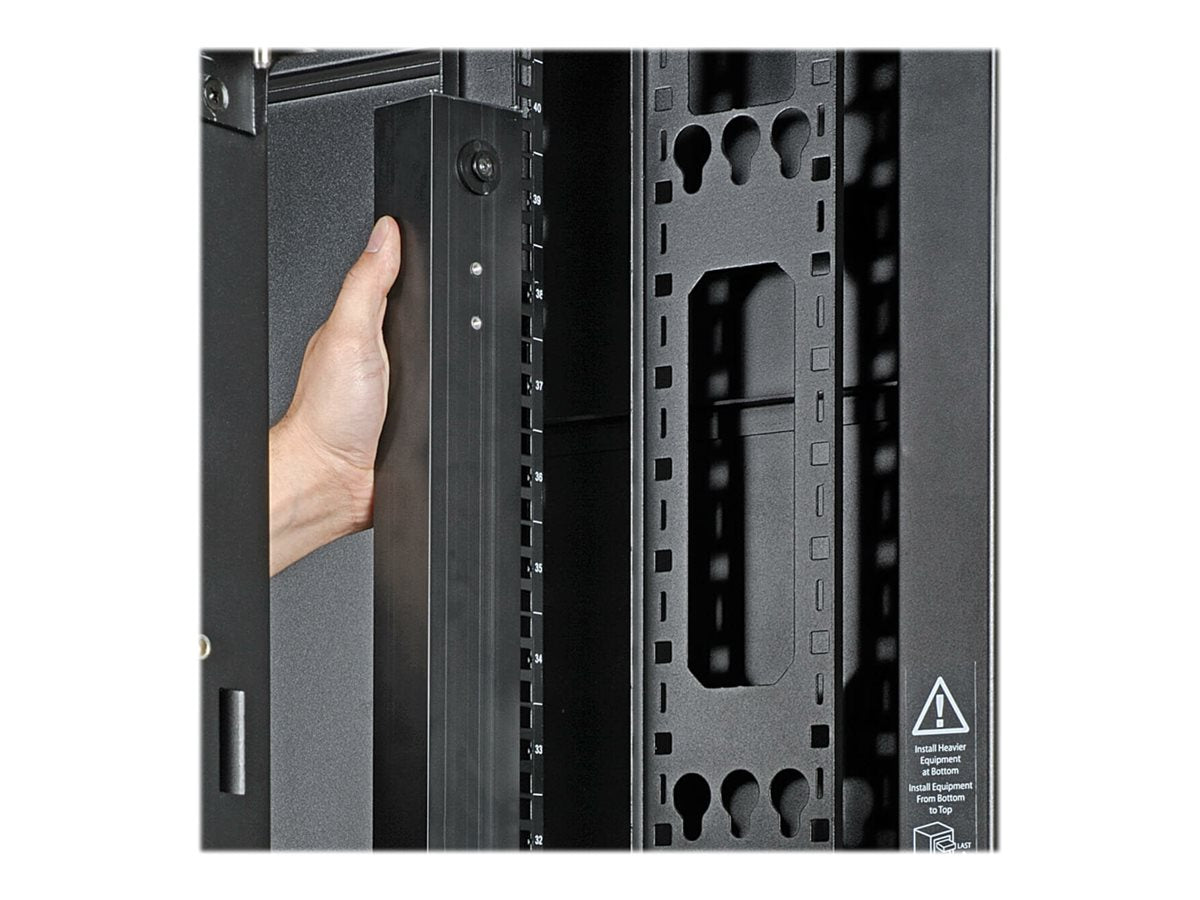 EATON TRIPPLITE 45U Rack Enclosure Server Cabinet Vertical Cable Management Bar Installation