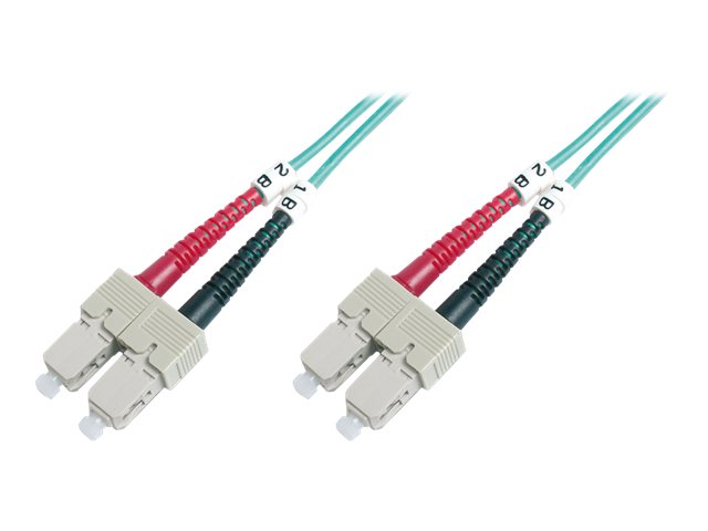 DIGITUS LWL Patchkabel SC zu SC Multimode OM4 50/125 m Duplex - Vorderansicht