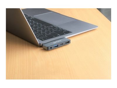MANHATTAN USB-C PD 4-in-1 Mobile Dockingstation Anschlusskabel