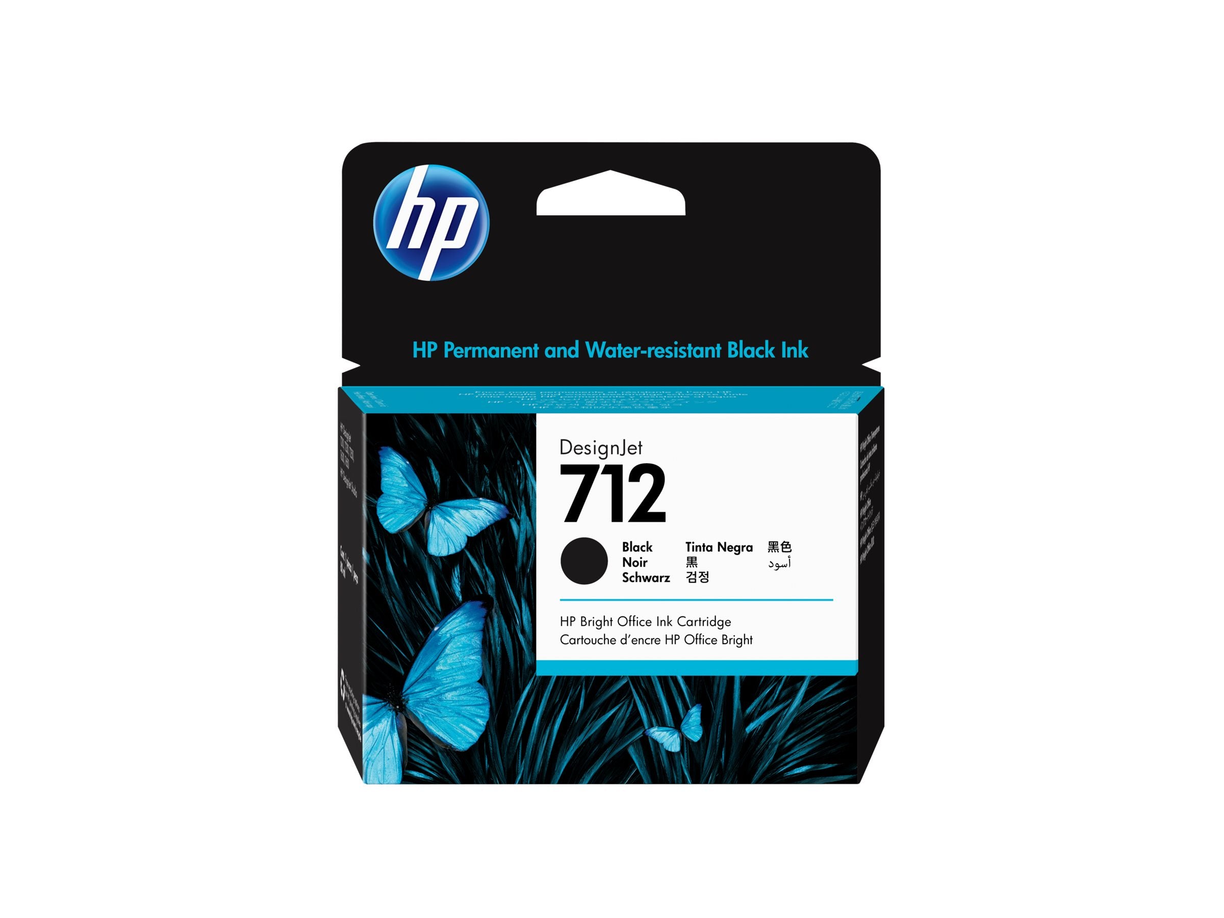 HP 712 80-ml Black Designjet Ink Cartridge Vorderansicht