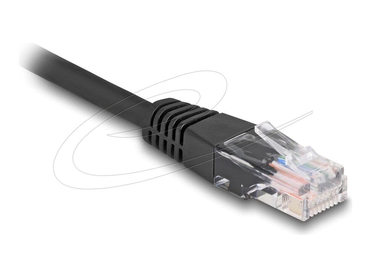 DELOCK RJ45 Trunk-Kabel 4 x Stecker zu 4 x Stecker Cat.5e UTP schwarz - Vorderansicht