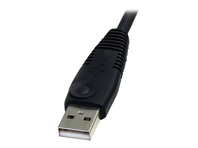 STARTECH.COM 1,8m 4-in-1 USB DisplayPort KVM-Switch Kabel mit Audio und Mikrofon - Detailansicht der Anschlüsse