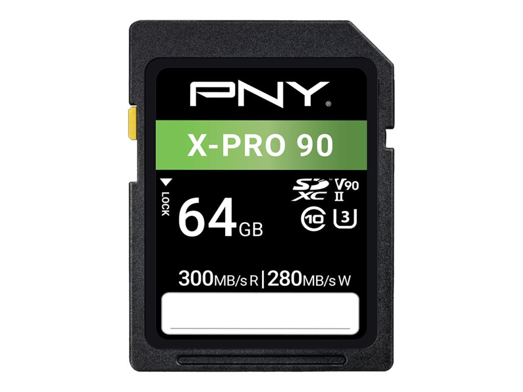 PNY SD EliteX-PRO 90 UHS-II 64GB Flash Memory Card Vorderansicht