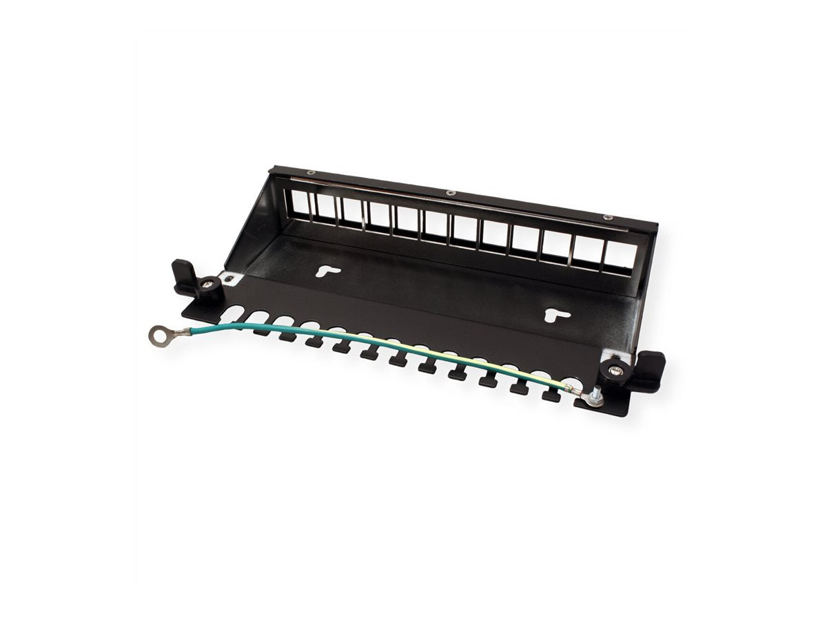 VALUE Keystone-Modulträger 12-Port schwarz - Vorderansicht