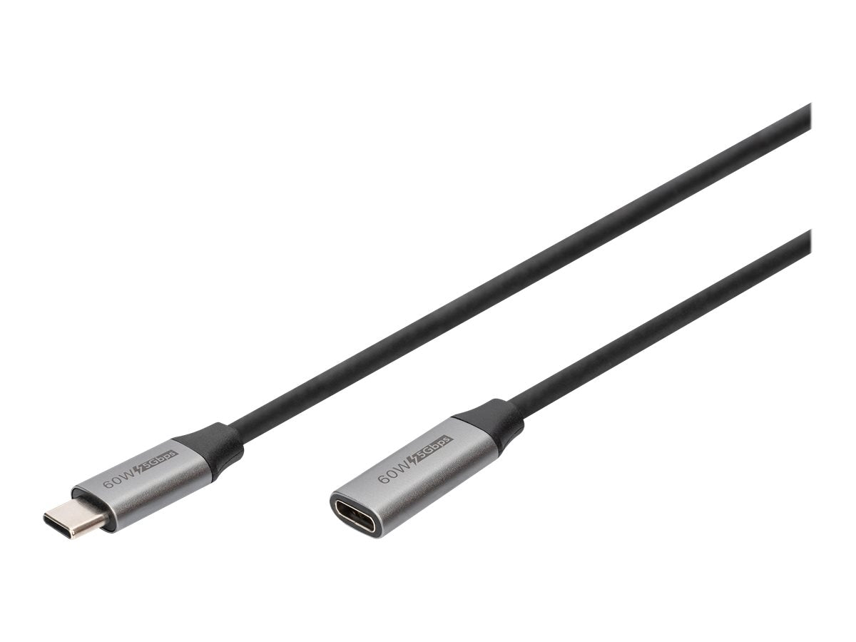 DIGITUS USB-C/M to USB-C/F PD60W Gen1 USB3.0 Extension Cable 1m 4K 60Hz - Vorderansicht