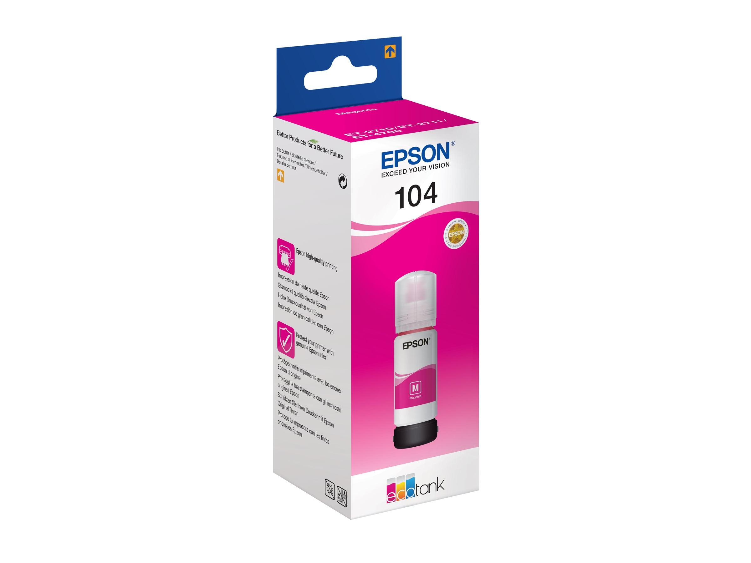 EPSON 1LB 104 EcoTank Magenta Tintenflasche Verpackung