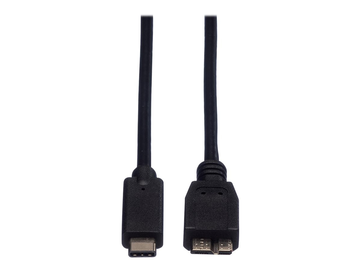 ROLINE USB 3.2 Gen 1 Kabel C-Micro B ST/ST schwarz 1m Vorderansicht